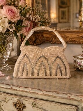 Vintage Pearl Beaded Evening Bag